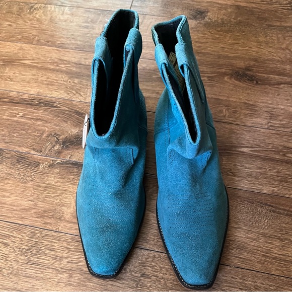 ROPER Turquoise Suede Leather Ankle Boots Newly Cleaned - Picture 12 of 12